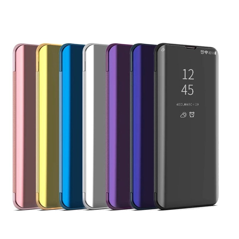 MobileWorld Mirror View Flip Folio Phone Case Kickstand Stand Oppo A91, Oppo A31, Oppo Reno 2, Reno 2F PU Leather เคส