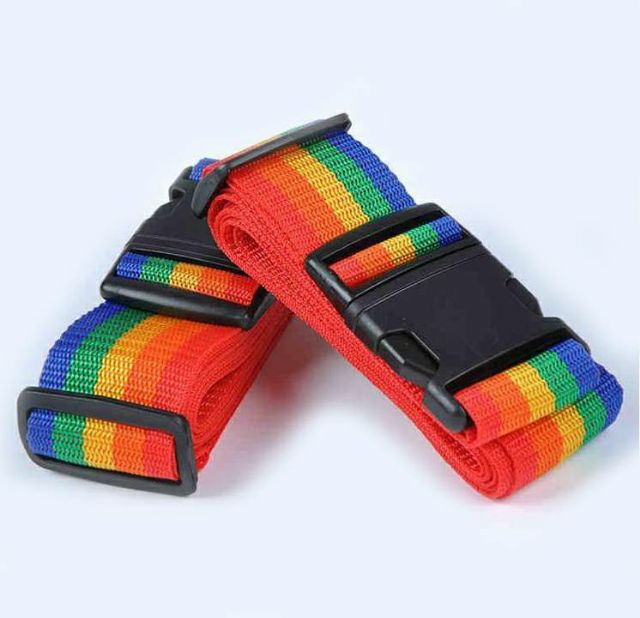 📣ถูกดีที่สุด สายรัดกระเป๋าเดินทาง 🌈สีรุ้ง ⚫สีดำ 💕สีชมพู 🟠สีส้ม