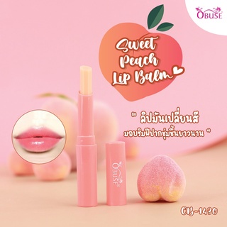 Obuse Sweet Peach Change Color Lip Balm OB-1430 โอบิ๊ว ลิปมันเปลี่ยนสีลูกพีช