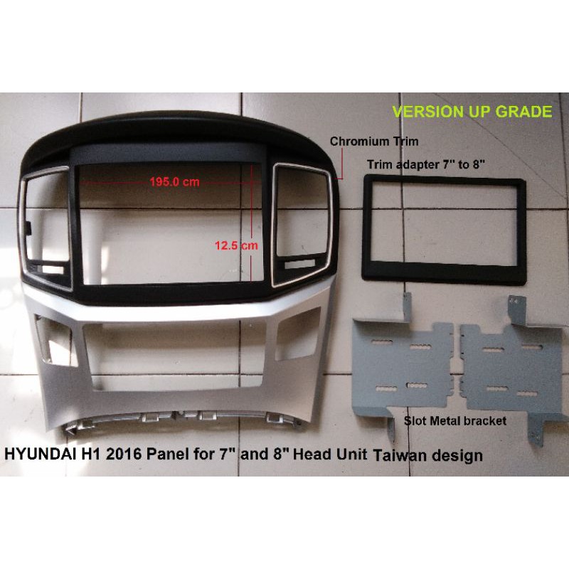 หน้ากากวิทยุ HYUNDAI H1/StarEX ปี2016-2020 สำหรับเปลี่ยนจอ 7"2DIN18cm.และ-8"(ใช้กับรุ่นที่ถอดคิ้วขอบช่องลมแอร์ไม่ได้)