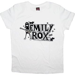 เสื้อยืด พิมพ์ลาย Emily the Strange Emily ROX สีขาว