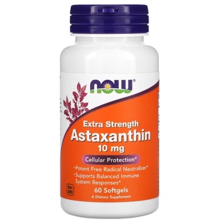 (พร้อมส่ง) NOW Foods Astaxanthin 10 mg 60 Softgels