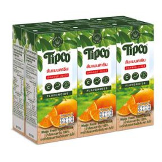 ทิปโก้ น้ำส้มแมนดาริน100% ขนาด 200ml ยกแพ็ค 6กล่อง TIPCO MANDARINE ORANGE JUICE