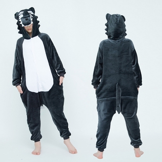 ชุดนอนคอสเพลย์ หมาป่า Kigurumi ผ้าสักหลาด สําหรับเด็กทุกเพศ