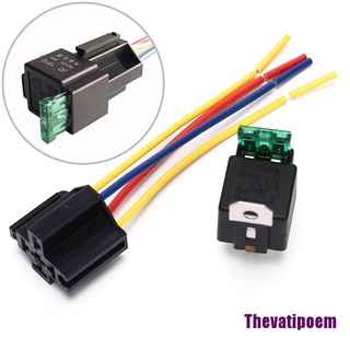 (Tham) สายคล้องรถยนต์ 4 Pin 40a 12v พร้อมรีเลย์ กันน้ํา 1 ชิ้น