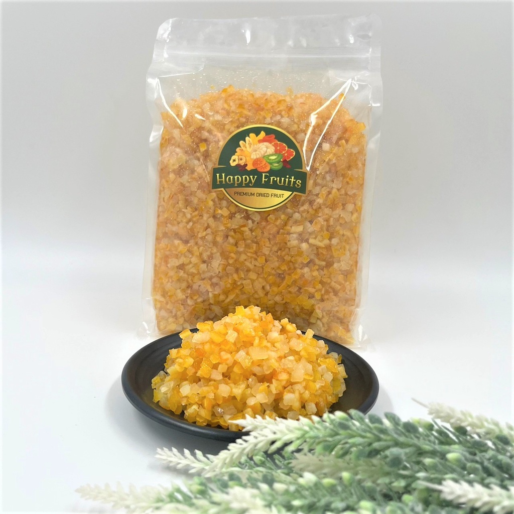 MIXED CITRUS PEEL ผิวส้มเชื่อมแบบเต๋า ผิวส้มเชื่อมอเมริกา เกรด A สำหรับทำเบเกอรี่ ฟรุ๊ตเค้ก เค้กส้ม By Happy Fruits