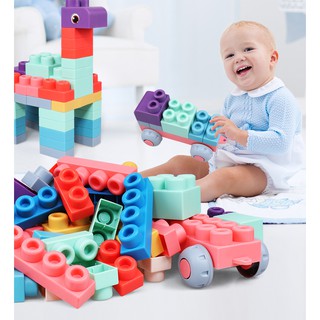 บล็อกซิลิโคน 40 ชิ้น size ใหญ่ เสริมทักษะ Rubber Stacking Building Blocks ของเล่นเด็ก เสริมพัฒนาการ