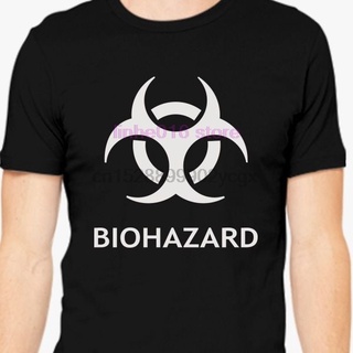 เสื้อยืดผ้าฝ้ายพิมพ์ลายแฟชั่น เสื้อยืด พิมพ์ลายโลโก้ Biohazard สไตล์คลาสสิก สําหรับผู้ชาย