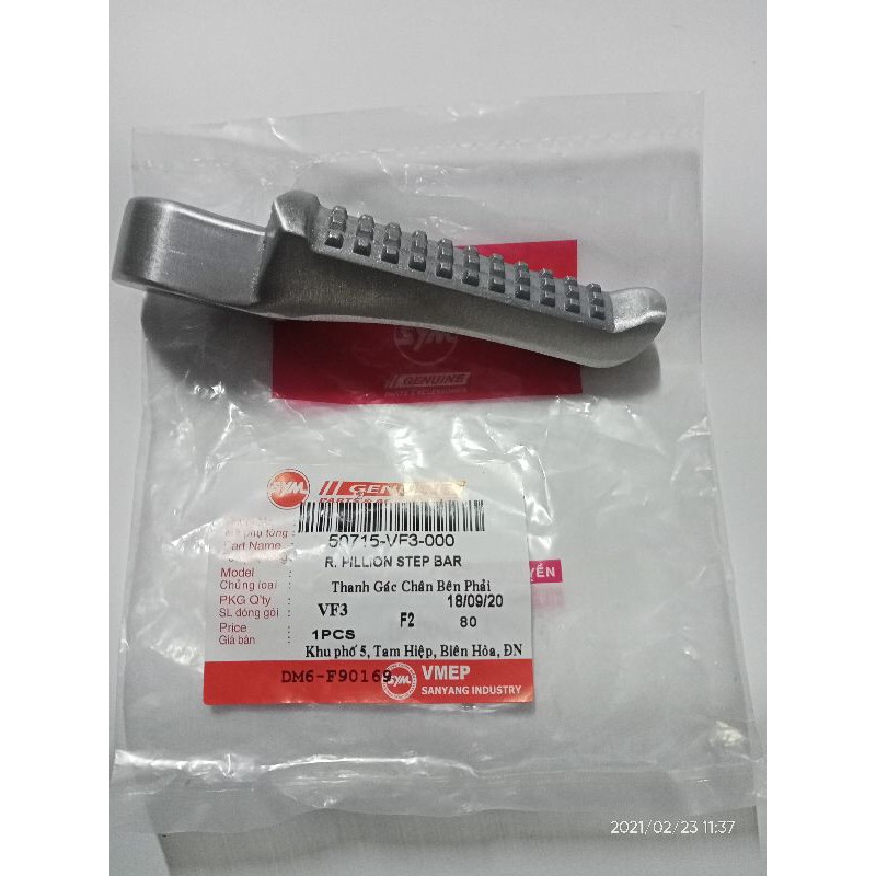 PILLION STEP BAR SYM VF3I RH/LH