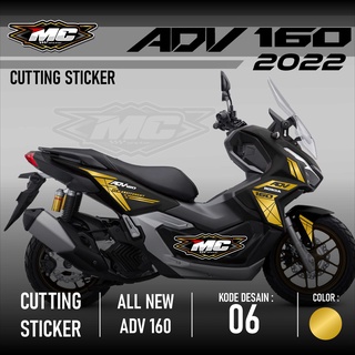 สติกเกอร์ตัด ADV 160 - อุปกรณ์เสริมรถจักรยานยนต์ ADV Honda ADV Schotlite ADV 1+0 โฮโลแกรมเลเซอร์ สีทอง Mc06