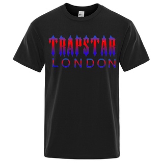 เสื้อยืดผ้าฝ้าย เสื้อยืด ผ้าฝ้าย พิมพ์ลาย Trapstar London ทรงหลวม ขนาดใหญ่ ระบายอากาศได้ดี สไตล์ฮาราจูกุ แฟชั่นสําหรับผู