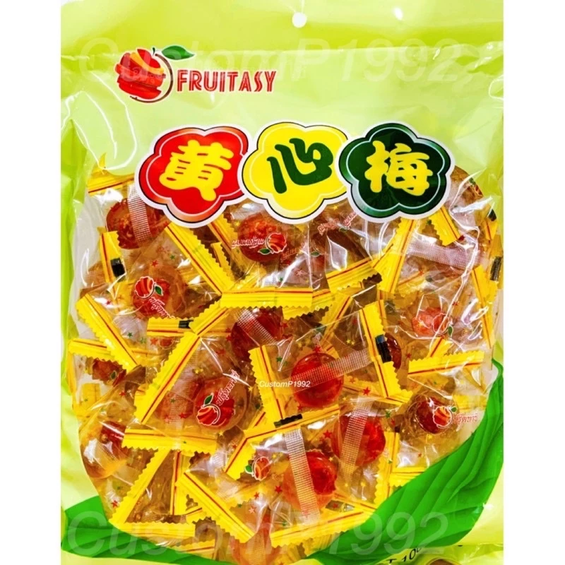 ลูกอมบ๊วย ไส้บ๊วยเค็มแห้งไม่มีเนื้อ 750 กรัม ตราฟรุ๊ตทาซี่ ประมาณ 100 ชิ้น หวานเค็มเพลินกินได้