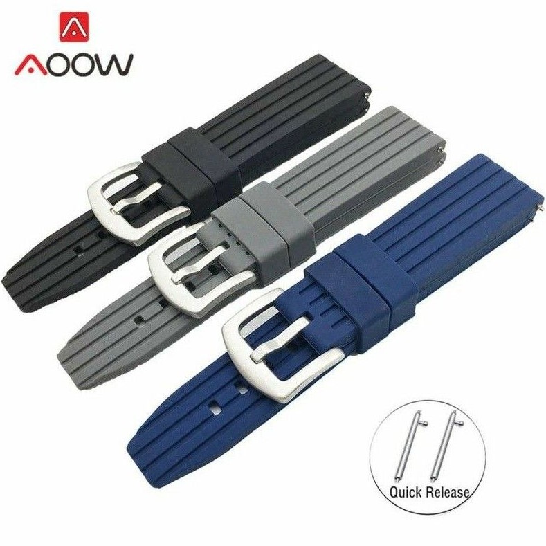 AOOW สายนาฬิกา ยาง ซิลิโคน พรีเมี่ยม หนาพิเศษ 20/22/24 mm. สปริงบาร์ในตัว