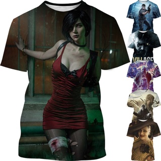 Summer New T-shirt Resident Evil 3D Printing T-shirt Mens Plus Size T-shirt Popular Game Resident Evil Village T-shirt Casual Fashion Round Neck Short-sleeved Shirt SX-5XL