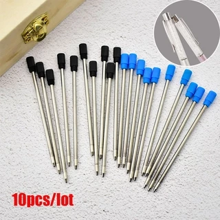 ROW /10 pcs/lot 0.5mm New Medium Nib Core Office Metal Ballpoint Pen Refills Writing Supplies School Signature Hot Blue/Black Ink