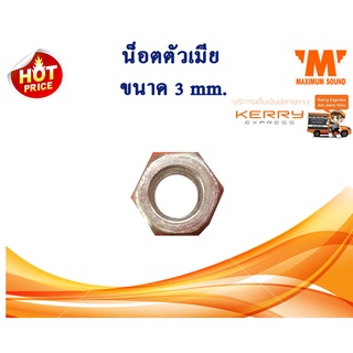 น็อตตัวเมีย  ขนาด   3 mm.  แพ็ค 100 ตัว