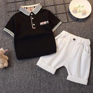 ❒Children Boys and Girls Summer Suits New Short Sleeve Suit Tops + Pants tide &lt;