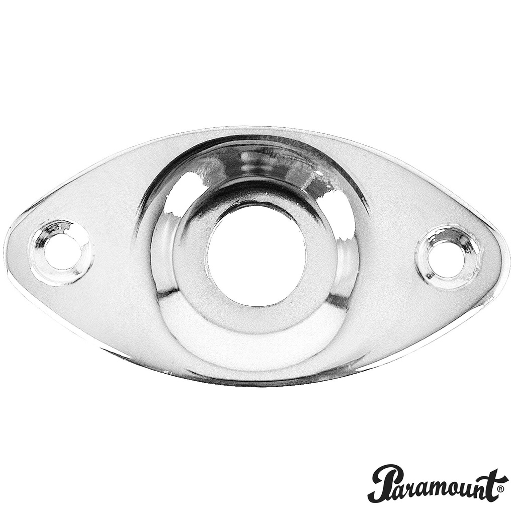 Paramount HJ-002 แผ่นเหล็กรองแจ็ค สำหรับกีตาร์ไฟฟ้า ทรง Les Paul รูปทรงรี (Les Paul Jack Plate)