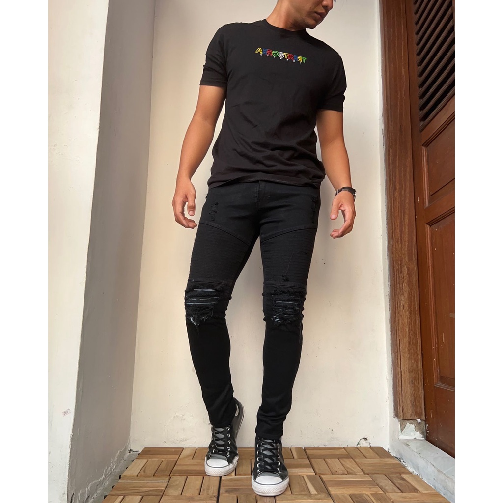 SLIMFIT MENS JEANS/MENS BIKER JEANS/RIPPED JEANS/LONG RIP JEANS/LATEST RRIPPED BIKER/FASHION JEANS/L
