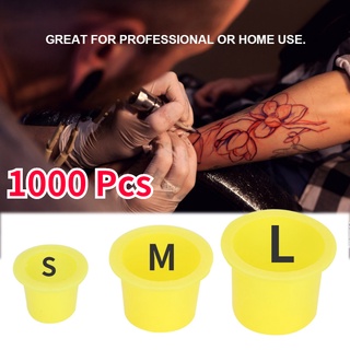 Tattoo Ink Cup ถ้วยหมึกสัก ปีกกว้าง สําหรับสักถาวร 1000 ชิ้น