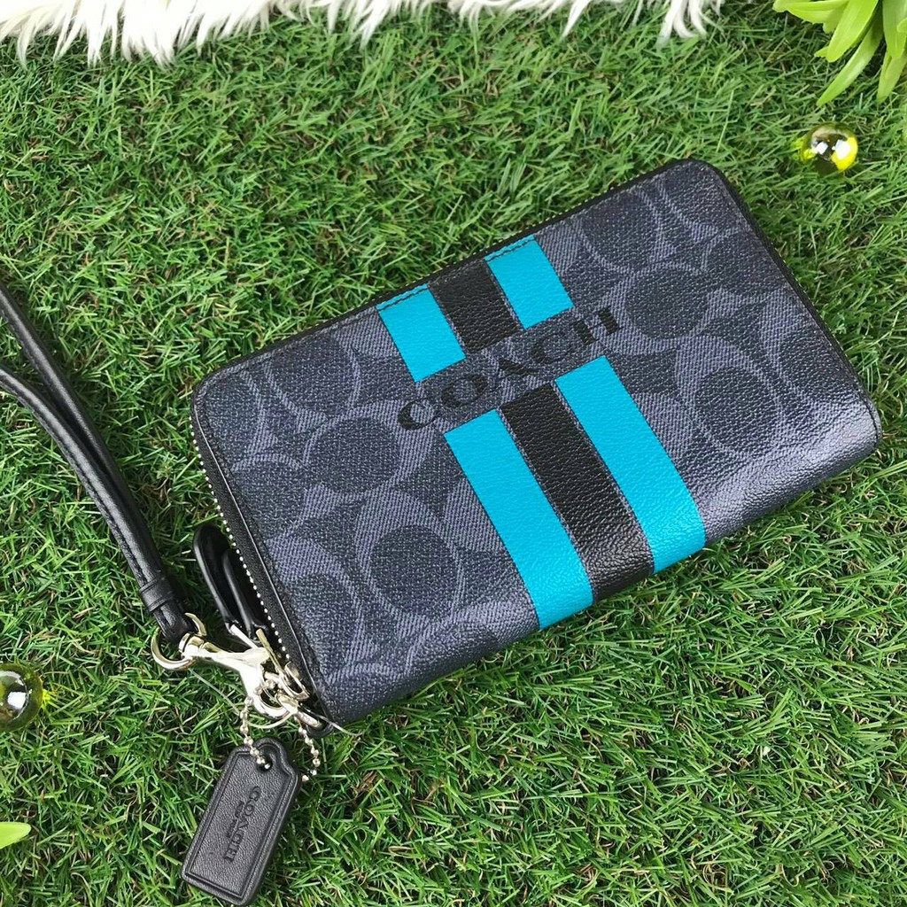 Coach แท้ ✔️ กระเป๋าสตางค์ 2 ซิป ใส่โทรศัพท์ได้ | Coach Double Zip Phone Wallet