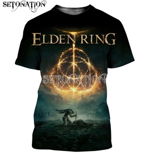 Elden Ring เสื้อยืดลําลอง แขนสั้น พิมพ์ลาย 3D คุณภาพสูง สําหรับผู้ชาย