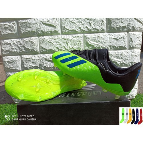 ใหม่ X18.3 รองเท้าฟุตบอลเล็บสูงพร้อมถุงเท้าฟรี - X18VD