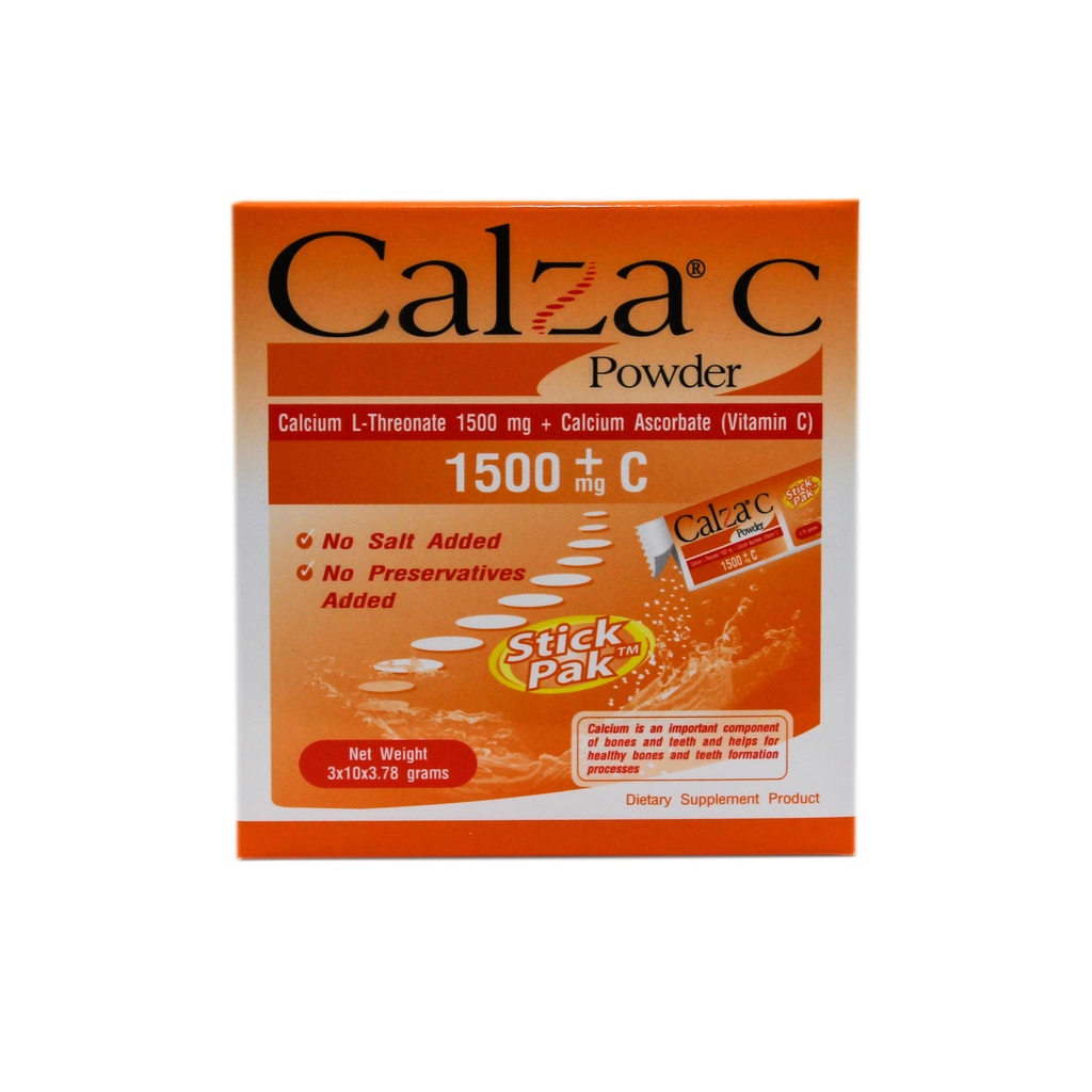 แคลเซียม แอล ทรีโอเนต แคลซ่า ซี ชง 1500 mg 1 กล่อง 30 ซอง calza c calcium