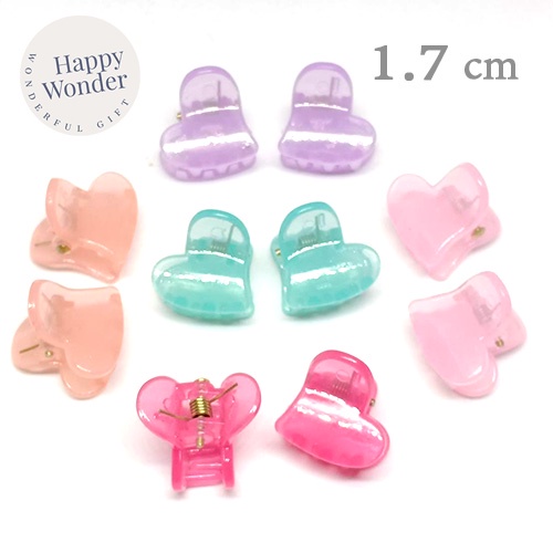 2 ชิ้น กิ๊บหนีบผม หัวใจคู่ ตัวเล็ก 1.7 สีสวย กิ๊บติดผมน่ารักแบบเบาๆ