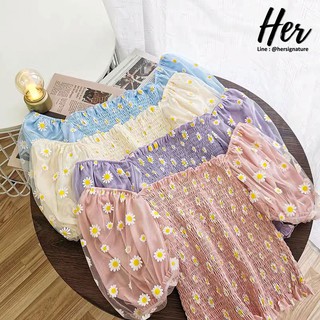 *พร้อมส่ง* เสื้อปาดไหล่ เสื้อปาดไหล่เดซี่ เสื้อเดซี่ เสื้อสีม่วง เสื้อครอปแขนสั้น เสื้อครอปเอวลอย เสื้อเอวลอย 3085
