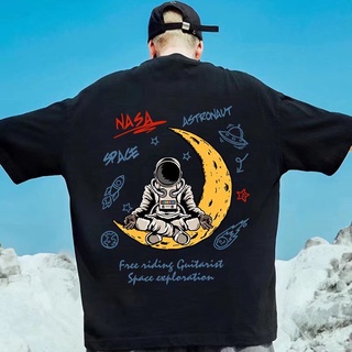 เสื้อยืด&amp; เสื้อยืดคอกลม แขนสั้น พิมพ์ลายนักบินอวกาศ nasa สไตล์สตรีท แฟชั่นฤดูร้อน สําหรับคู่รัก