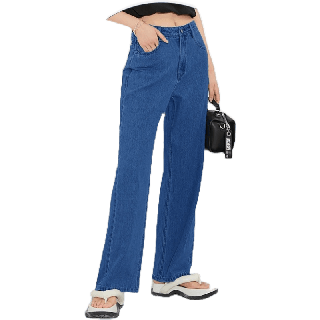 Johnny Jeans (S-3XL) กางเกงยีนส์ขากระบอกกลาง เก็บทรงสวย,กางเกงยีนส์ขายาวอำพรางสะโพกและต้นขา