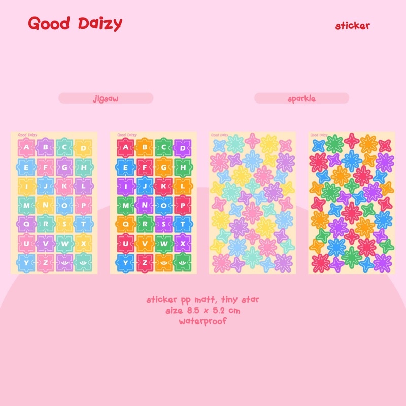 [พร้อมส่ง] sticker jigsaw sparkle สติกเกอร์ แบรนด์ Good Daizy