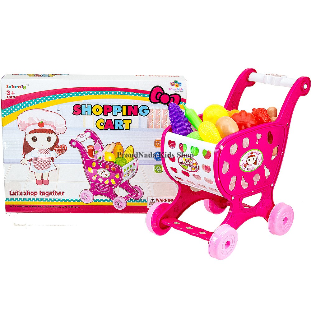 ProudNada Toys ของเล่นเด็กชุดรถเข็นผักและผลไม้ Inbealy SHOPPING CART NO.985