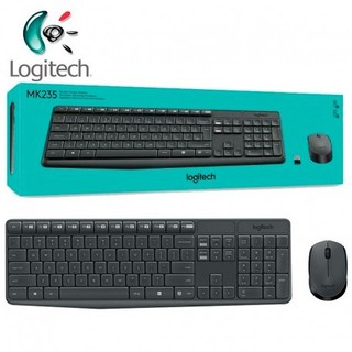 Logitech Wireless Keyboard and Mouse รุ่น MK235 แป้นภาษาไทย/อังกฤษ ของแท้ Logitech เมาส์และคีย์บอร์ด ไร้สาย