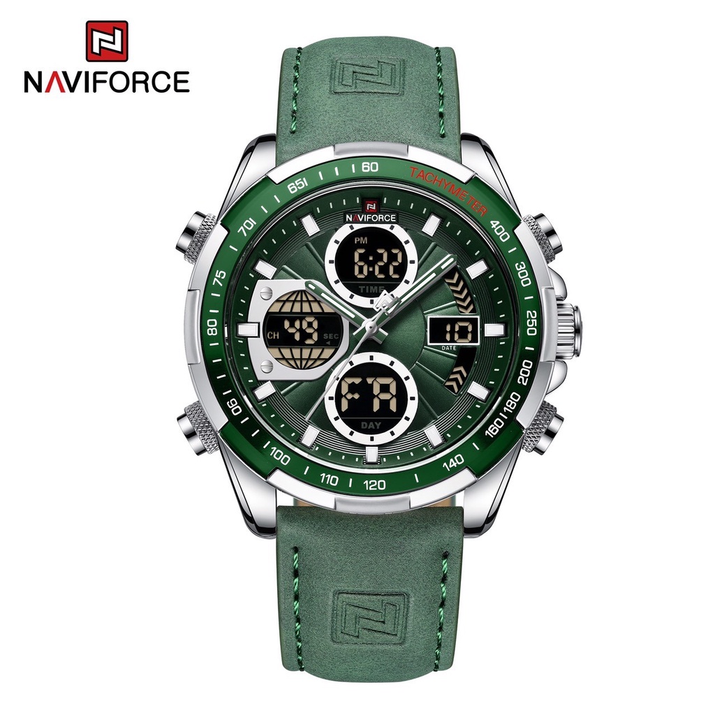 !! ใหม่ล่าสุด !! ส่งจากไทย นาฬิกา Naviforce รุ่น NF9197L 2ระบบ สายหนัง หรูหรา สายหนัง แท้100% รับประ
