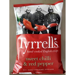 Tyrrells Sweet Chilli &amp; Red Pepper Chips 150g ราคาพิเศษ