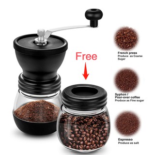 Coffee Bean Grinder คู่มือเครื่องบดกาแฟพร้อม Storage Jar toreudo