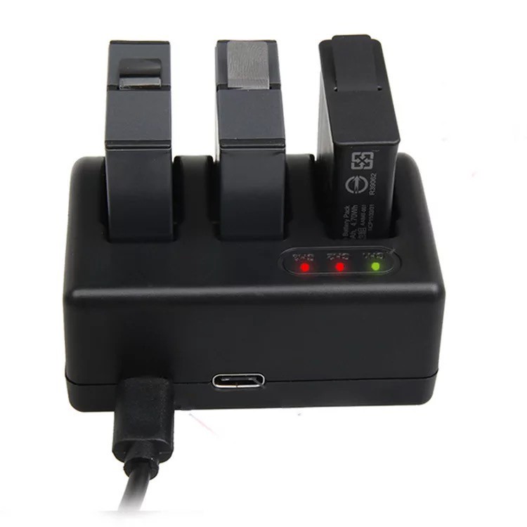 3-Channel Charger for GoPro Hero 5 / Hero 6 / Hero 7 ช่องชาร์จ 3 ช่องสำหรับ GoPro Hero 5 / Hero 6 / Hero 7