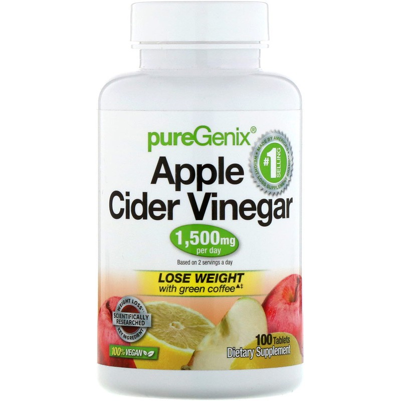 แอปเปิ้ลไซเดอร์วีนีการ์ 100 เม็ด Purely Inspired PureGenix  Apple Cider Vinegar,100 Tablets