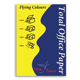 กระดาษสีสะท้อนแสงฟรายอิ้ง Flying Colour ความหนา 70g. สีเหลืองสะท้อนแสง ขนาด  A4 จำนวน 25 แผ่น