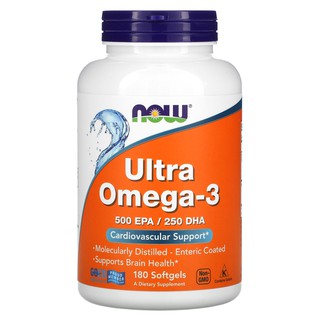 🐟 น้ำมันปลา โอเมก้า-3 ชนิดเข้มข้น 💯 | NOW Foods Ultra Omega-3 500 EPA / 250 DHA