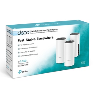 TP-LINK Deco M4 AC1200 Whole Home Mesh Wi-Fi System Deco ใช้งานบนระบบ Mesh ที่ช่วยให้ได้รับสัญญาณ Wi-Fi ที่ครอบคลุมทั่ว.