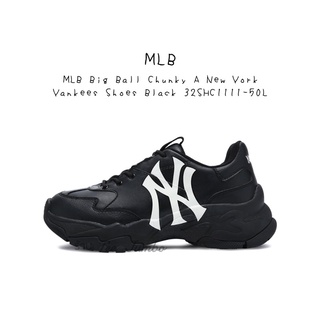 รองเท้า MLB Big Ball Chunky A New York Yankees Shoes Black 32SHC1111-50L 🌵🍄 สินค้าพร้อมกล่อง MLBHiEnd