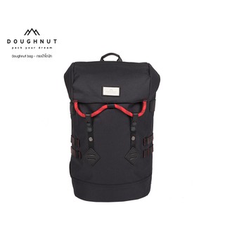 DOUGHNUT BAG  COLORADO ACCENTS SERIES : BLACK X RED กระเป๋าโดนัท backpack พร้อมกับซิปกันน้ำ กระเป๋าโดนัท กระเป๋าเป้ กระเป๋าสะพายหลัง กระเป๋า กระเป๋าเดินทาง (รหัสสินค้า 05677)