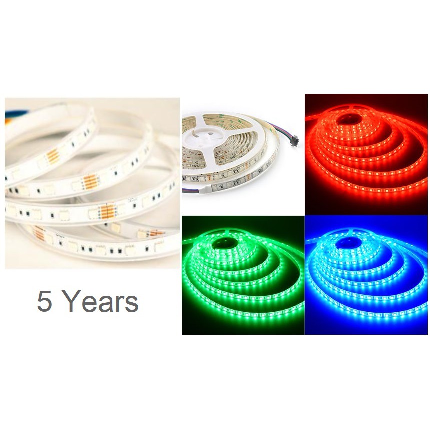 ไฟเส้น LED RIBBON STRIP สี RGB 12VDC ขนาด 5เมตร IP65 กันน้ำกันฝุ่นอายุ