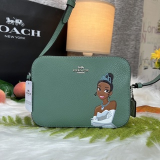 👑ผ่อน0%แท้100%👑 กระเป๋าสะพายทรงกล่อง DISNEY X COACH MINI CAMERA BAG WITH CINDERELLA  COACH C3406