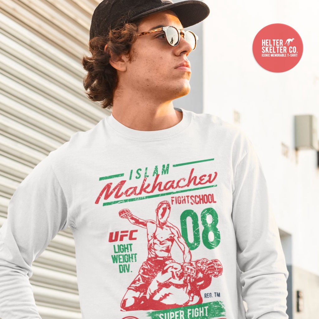 คอลูกเรือเสื้อยืดคอกลมเสื้อยืดแขนยาว พิมพ์ลายนักมวย Ufc Fighter Islamic Makhachev MMA Fighting สําหร
