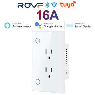 Rovf 16A Tuya Wifi ซ็อกเก็ตปลั๊ก Us ตั้งเวลา สมาร์ทไลฟ์ แอพ ผนัง เปิดปิดไฟฟ้า สําหรับ Google Home Alexa Tmall Genie