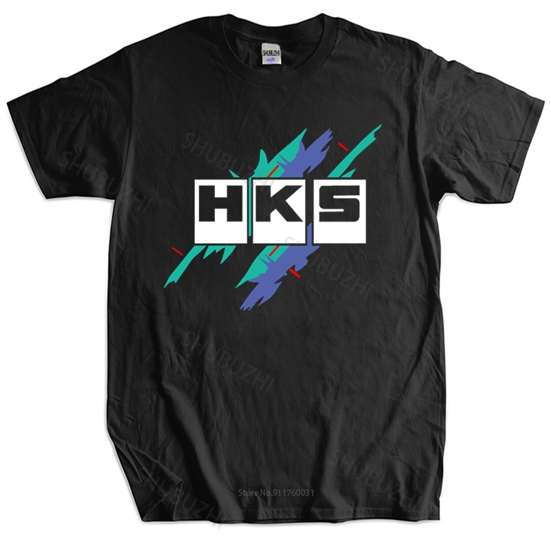 Spot Harajuku Hot Size Mens Limited Clothing HKS Power and Sportser Turbo Logo เสื้อยืด Unisex